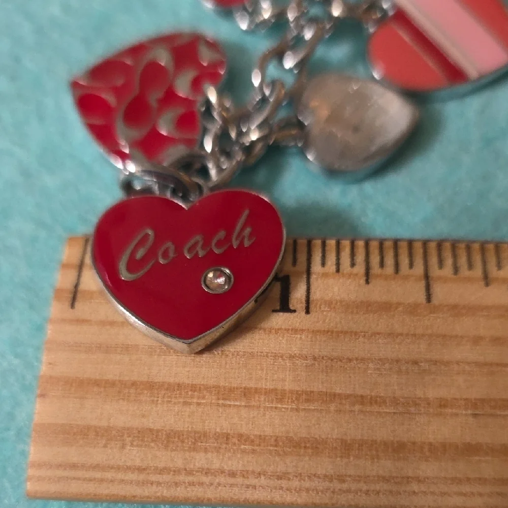 Coach Multi-Heart Red Keychain - Picture 3 of 13